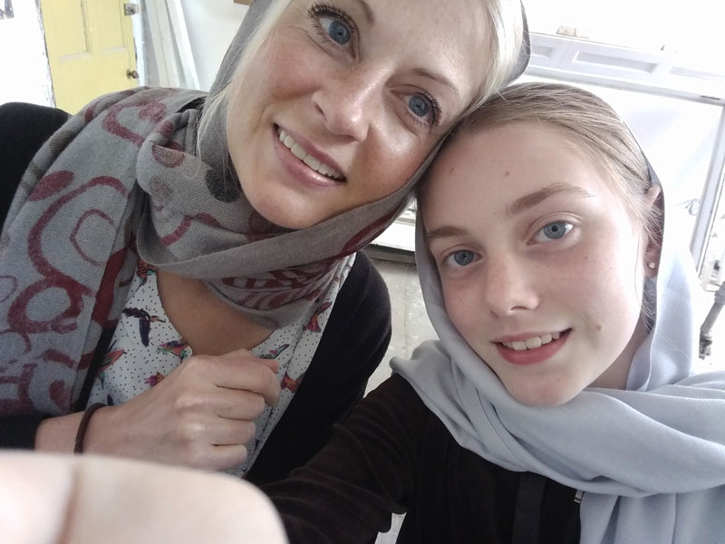 Christina and Ruby in AQ Mosque