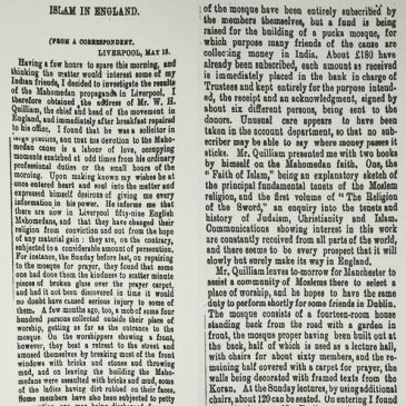 An early account of the Muslim community in Liverpool